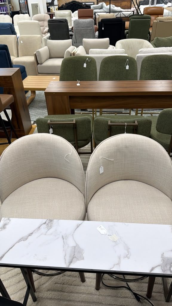 Beige Upholstered Dining Chairs Set