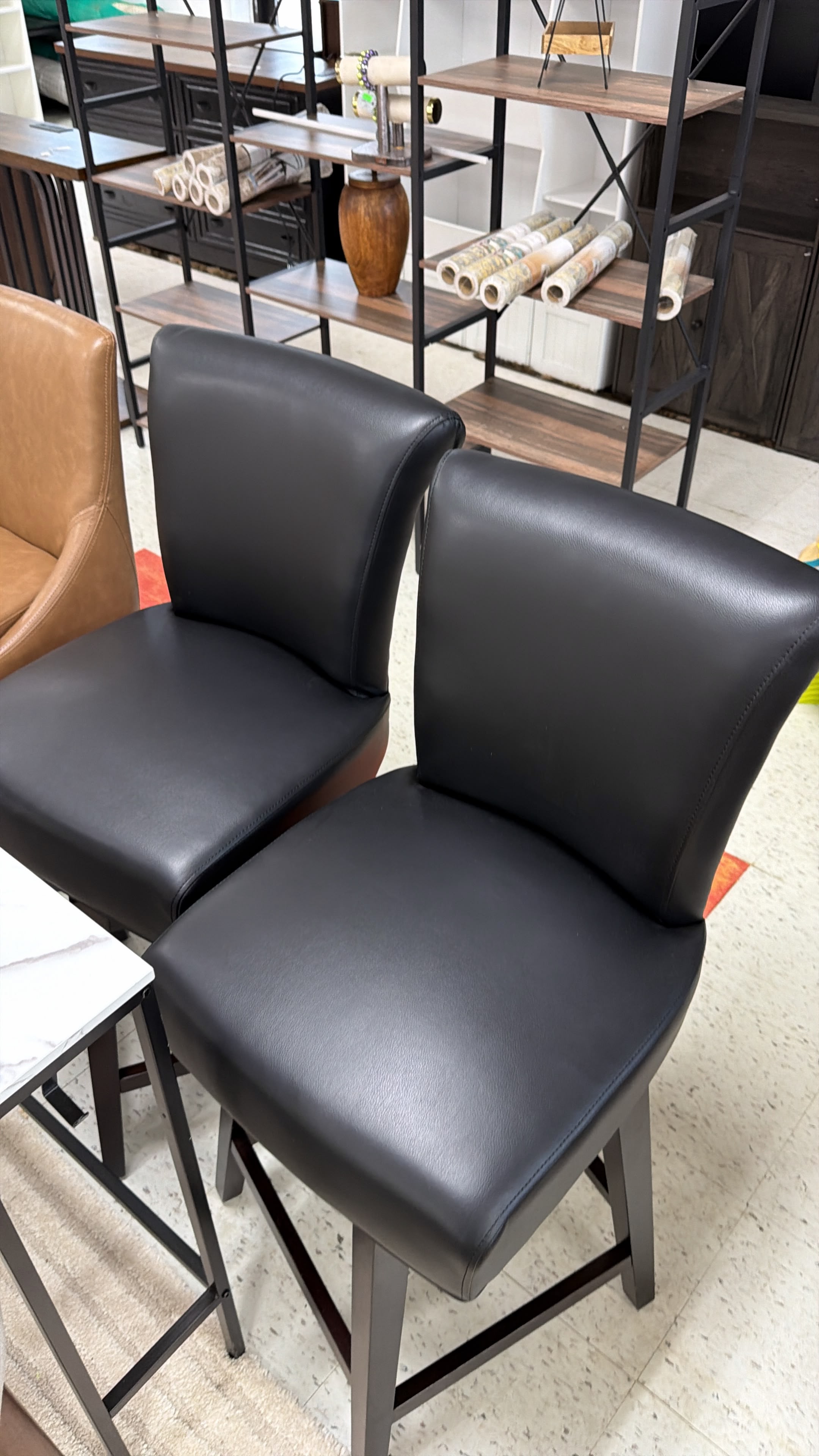 Black Faux Leather Dining Chairs