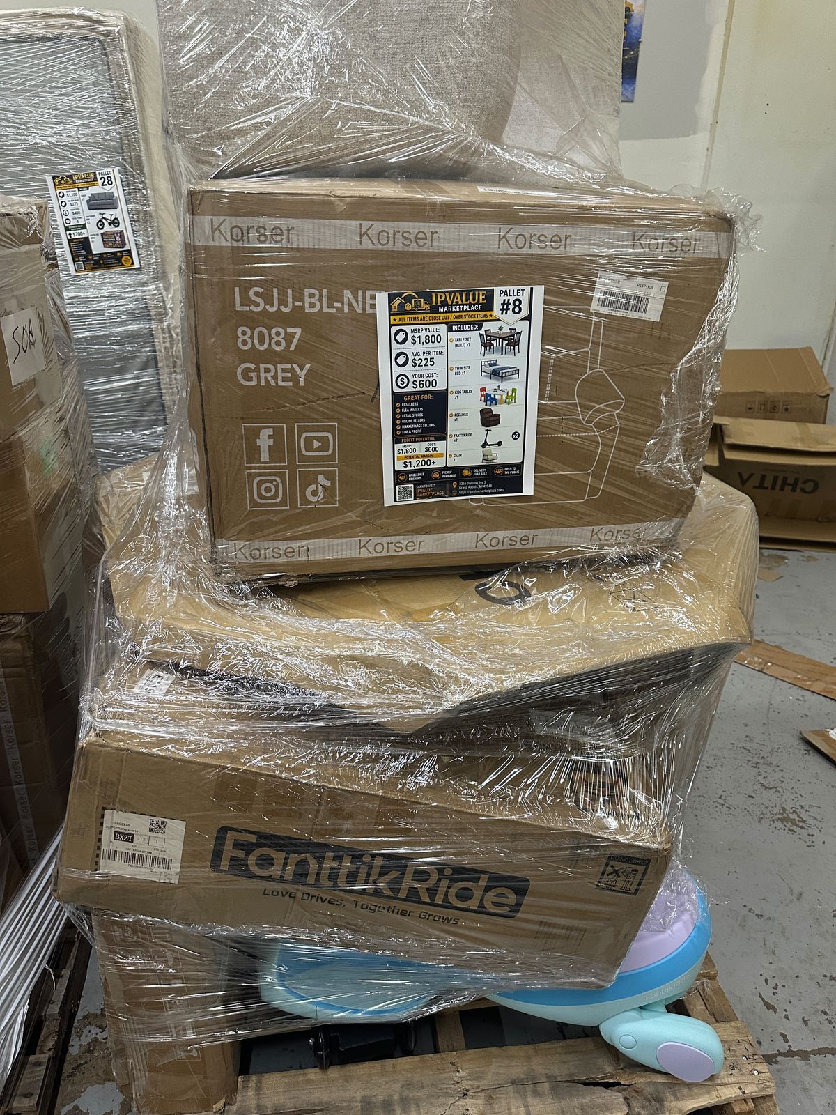 Mixed Merchandise Pallet with Furniture and Ride-Ons