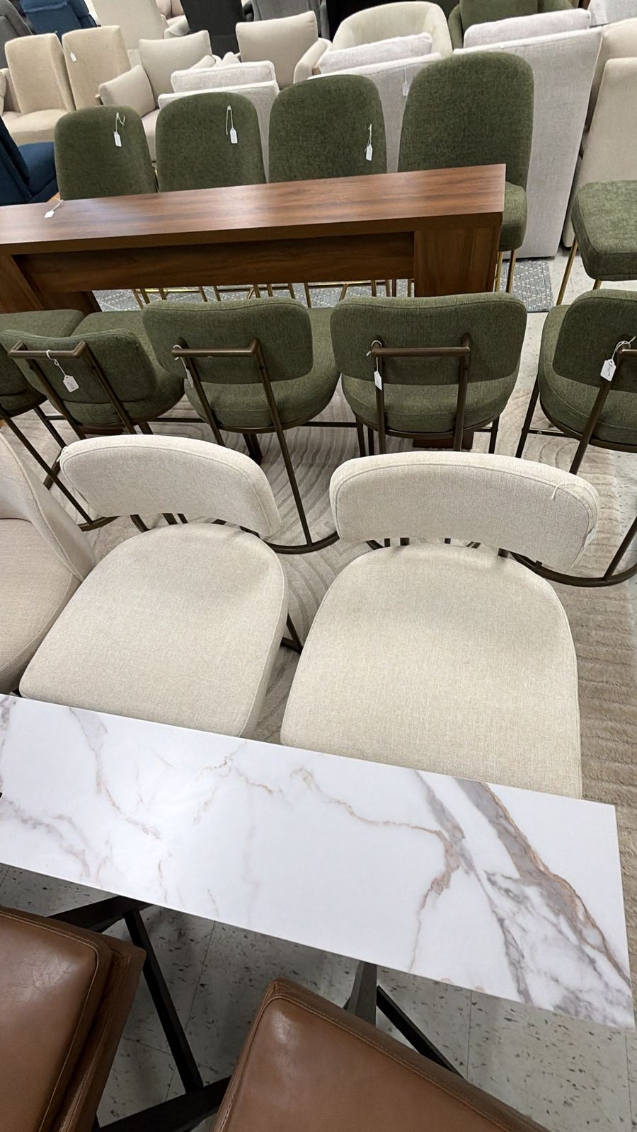 Contemporary Upholstered Bar Stools Set
